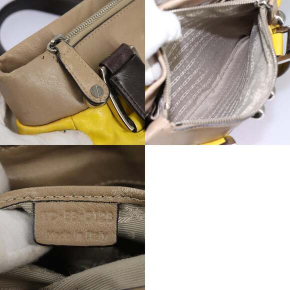 CELINE Hand Bag Leather Yellow Brown Silver - Picture 13 of 13